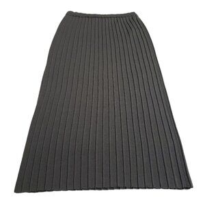 Carole Little for Saint-Tropez West Grey Long Accordion Skirt Wool Blend Size M